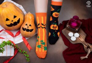 جوراب ساقدار تابه تا کدو هالووین